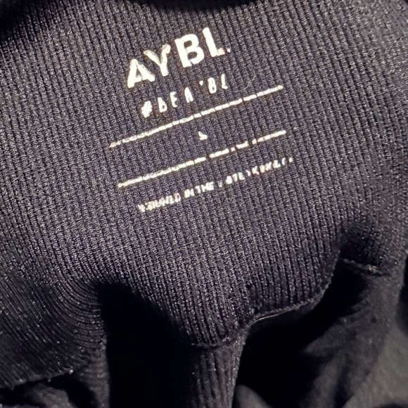 AYBL Womens Motion Seamless Black High Waisted Ribbed Knit Compression Leggings - Picture 7 of 8